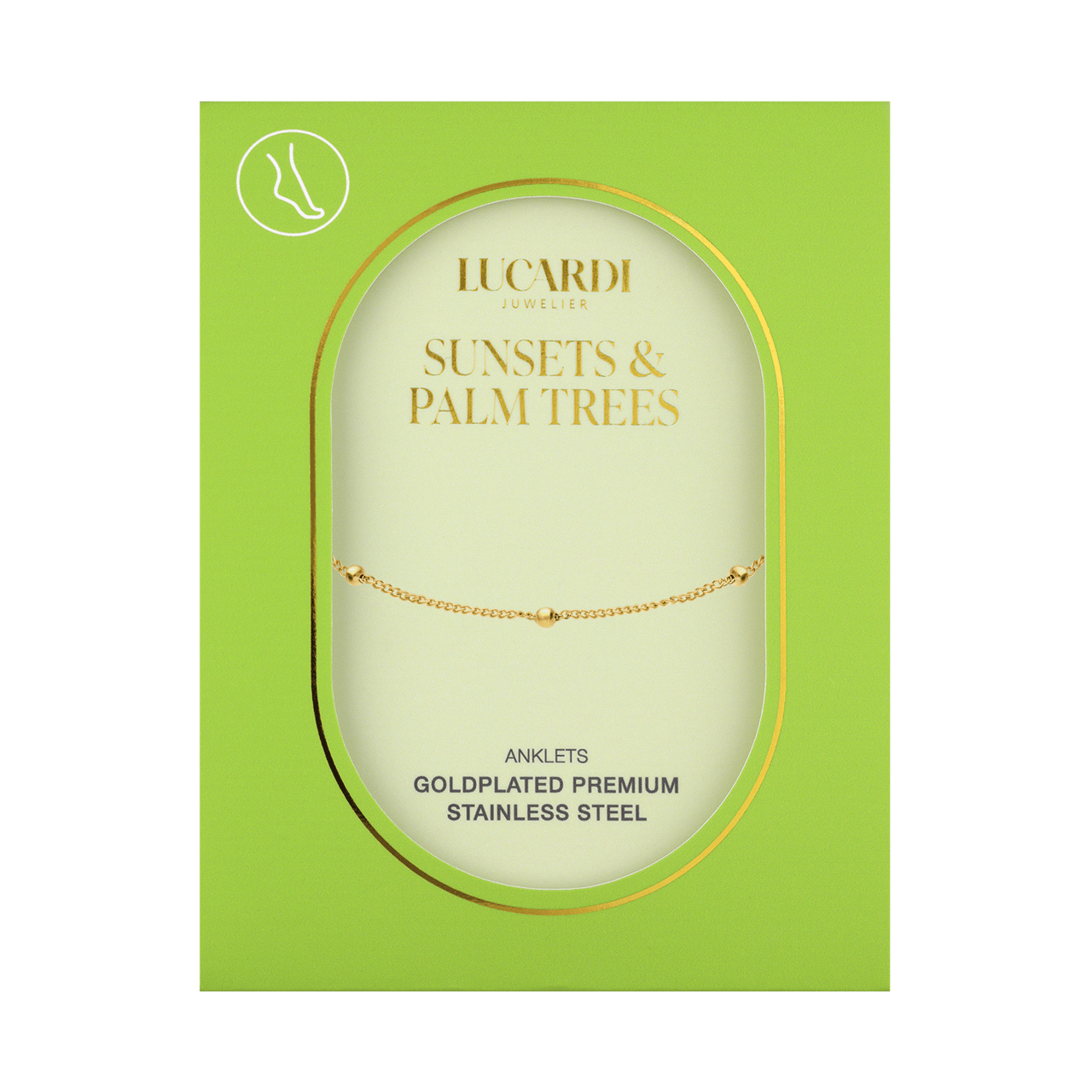 Stalen goldplated enkelbandje voor dames