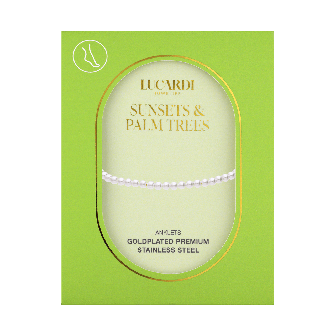 Stainless steel enkelband met parels