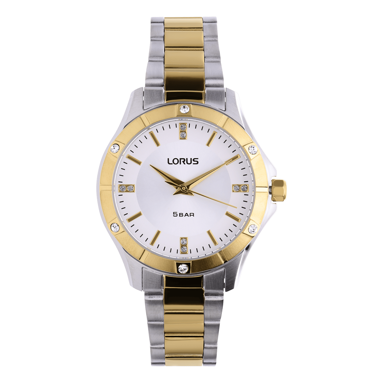 Lorus dameshorloge stainless steel bicolor zirkonia RG280XX9