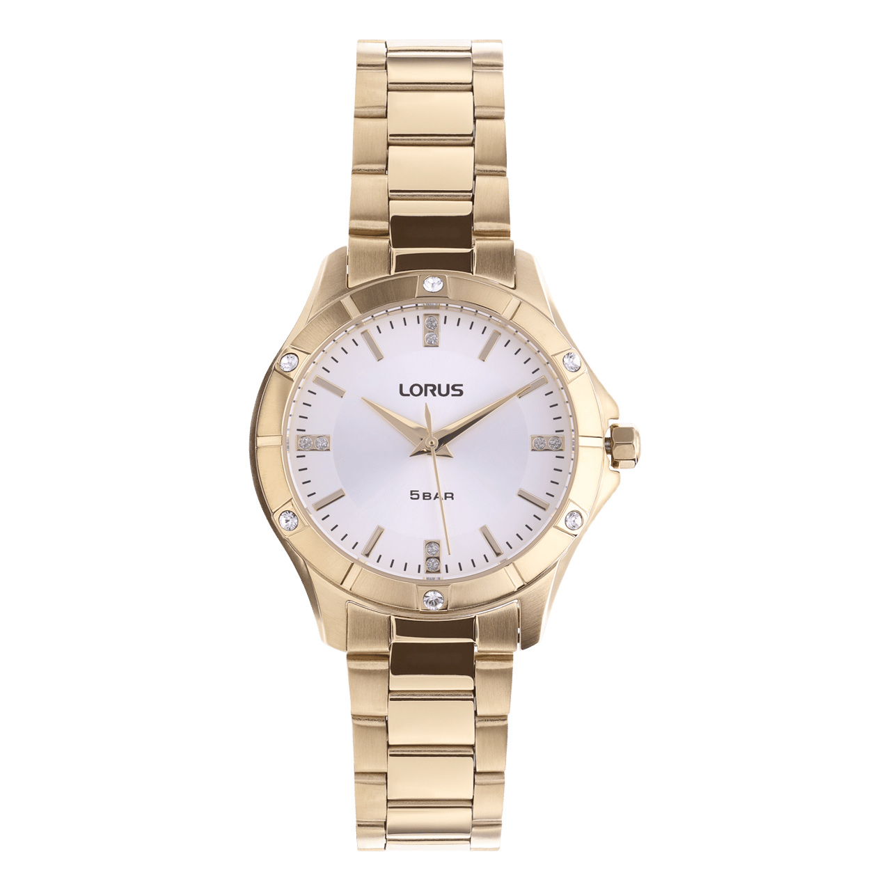 Lorus Damenuhr, Edelstahl, Gold, Zirkonia, RG282XX9