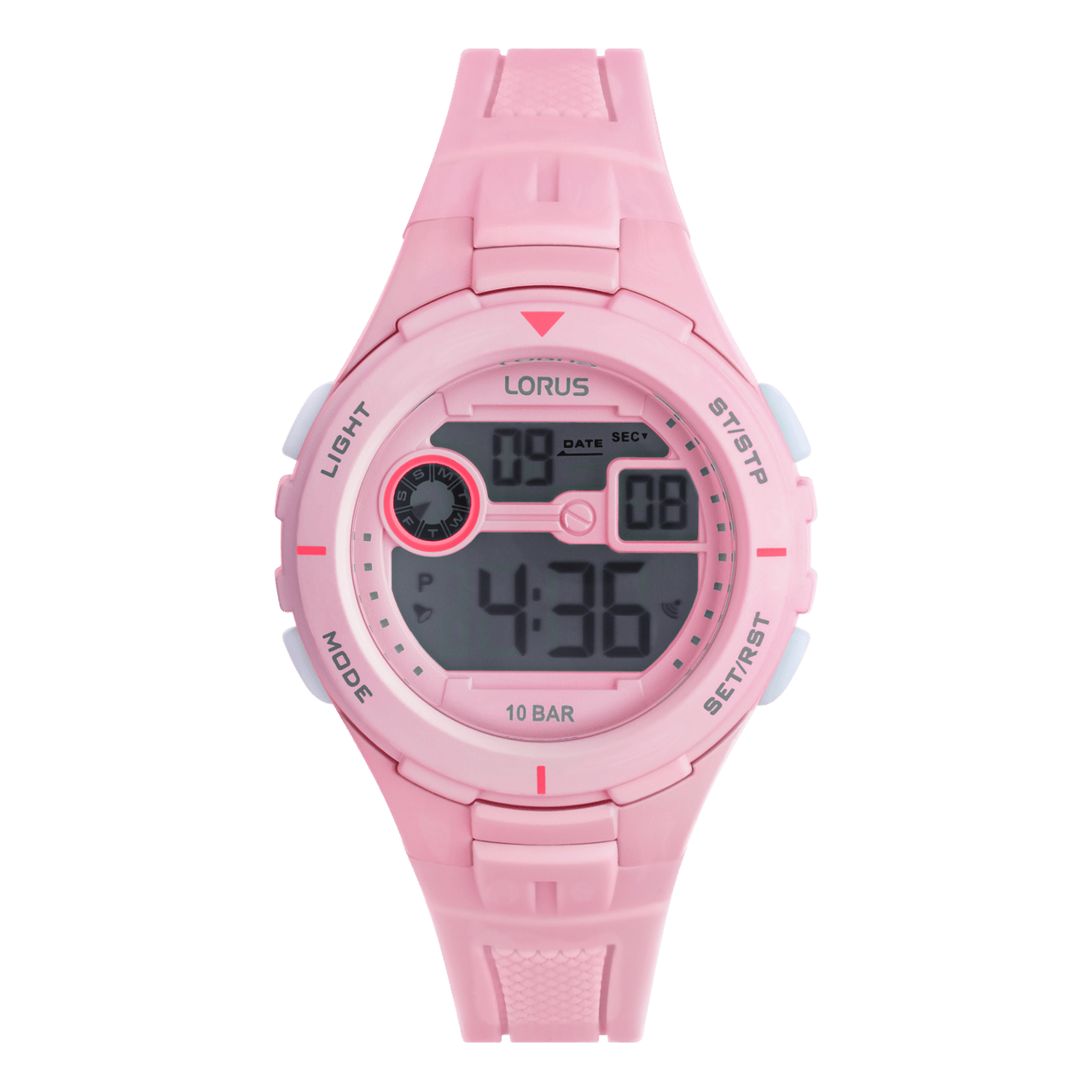 Lorus Digitaluhr mit Silikonarmband, Rosa, R2385PX9