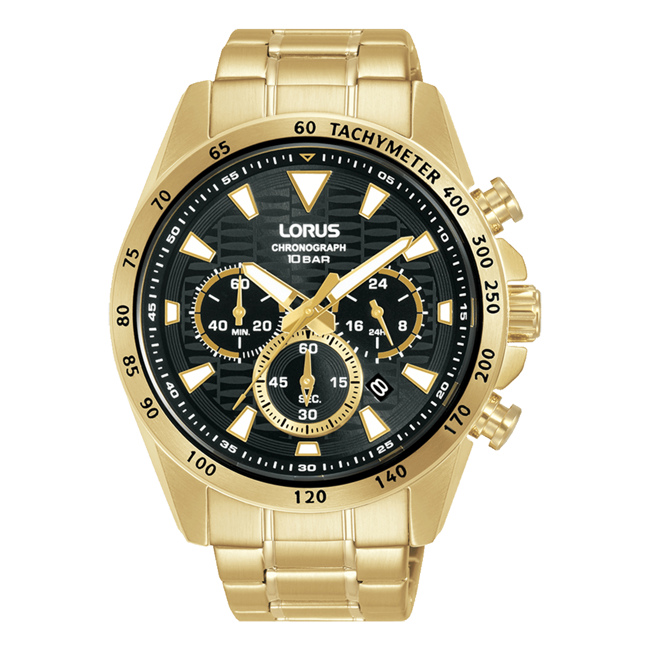 Lorus goudkleurig stainless steel herenhorloge Chronograaf