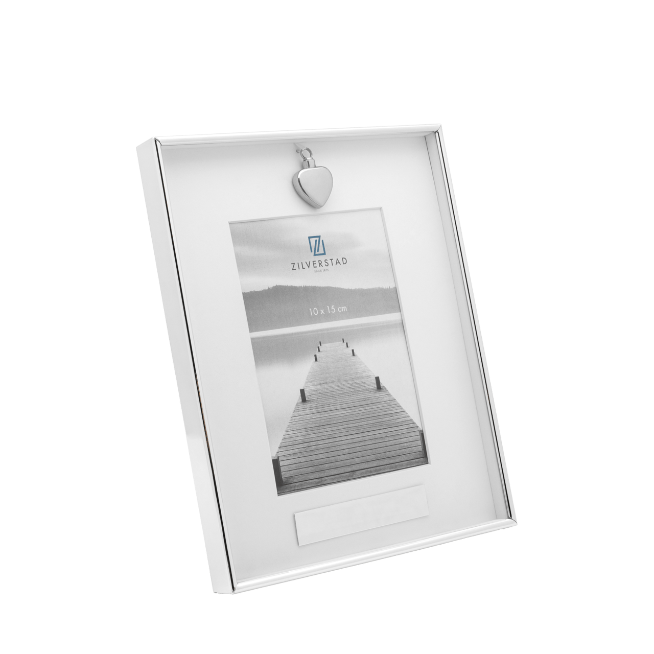 Silberner Bilderrahmen Mmemory mit Herz-Aschenbecher