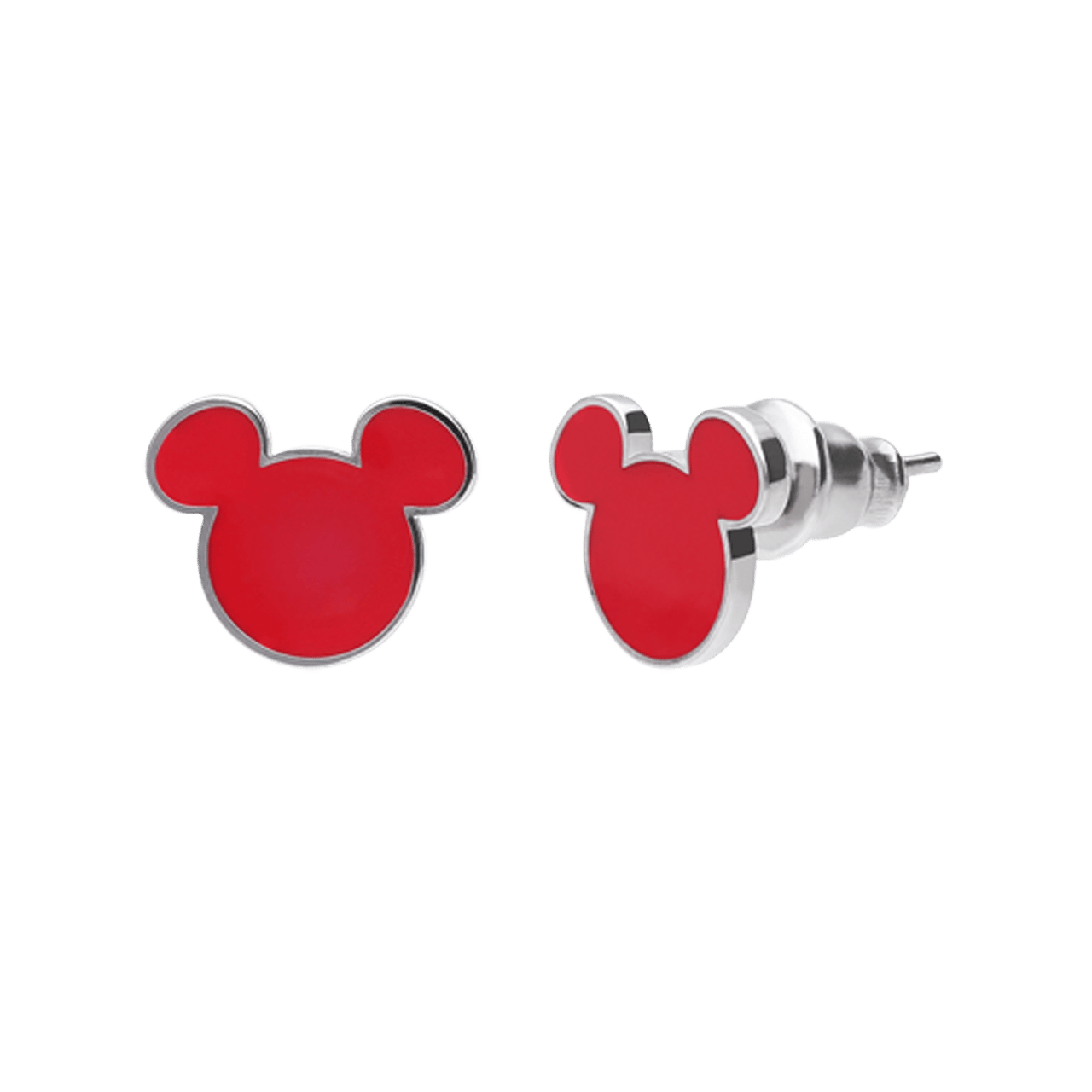 Disney stainless steel oorknoppen Mickey met roze emaille