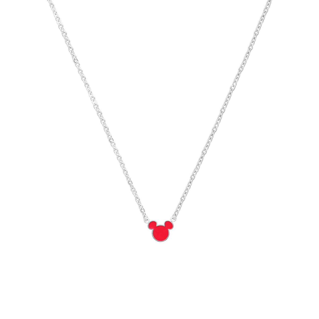 Disney stalen ketting Mickey met roze emaille