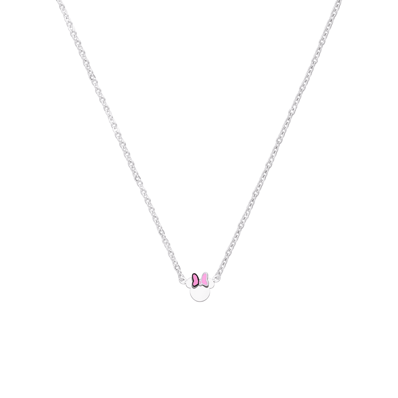 Disney – Halskette aus Edelstahl, Minnie, mit rosa Emaille