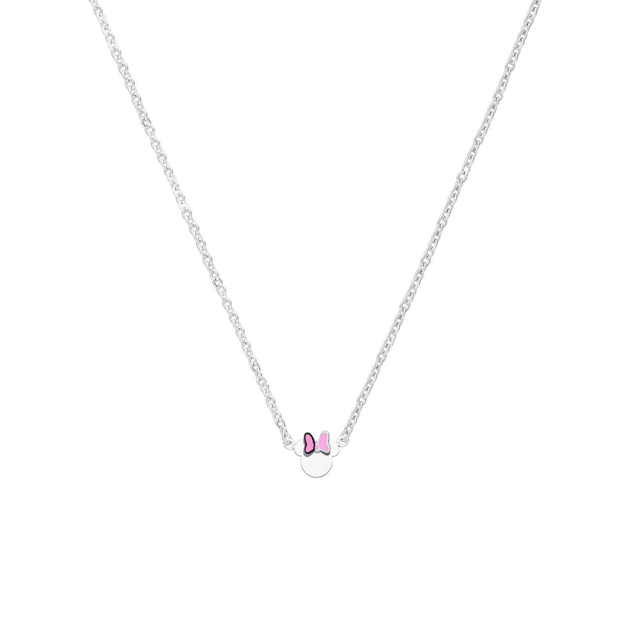 Disney - Stainless steel ketting Minnie met roze emaille