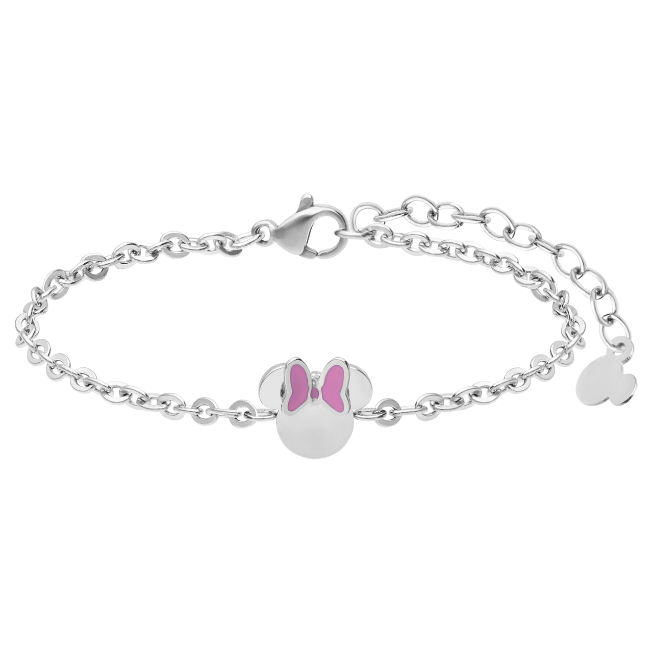 Disney - Stainless steel armband Minnie met roze emaille