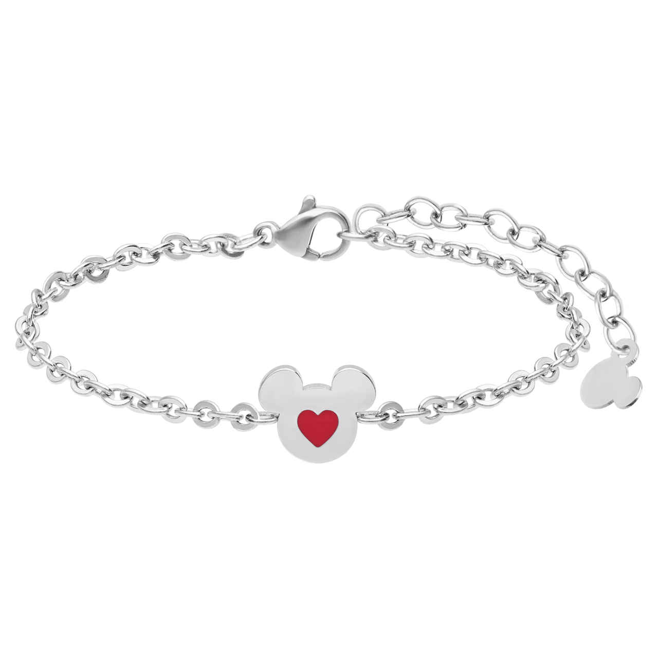Disney - Stainless steel armband Mickey hart roze emaille