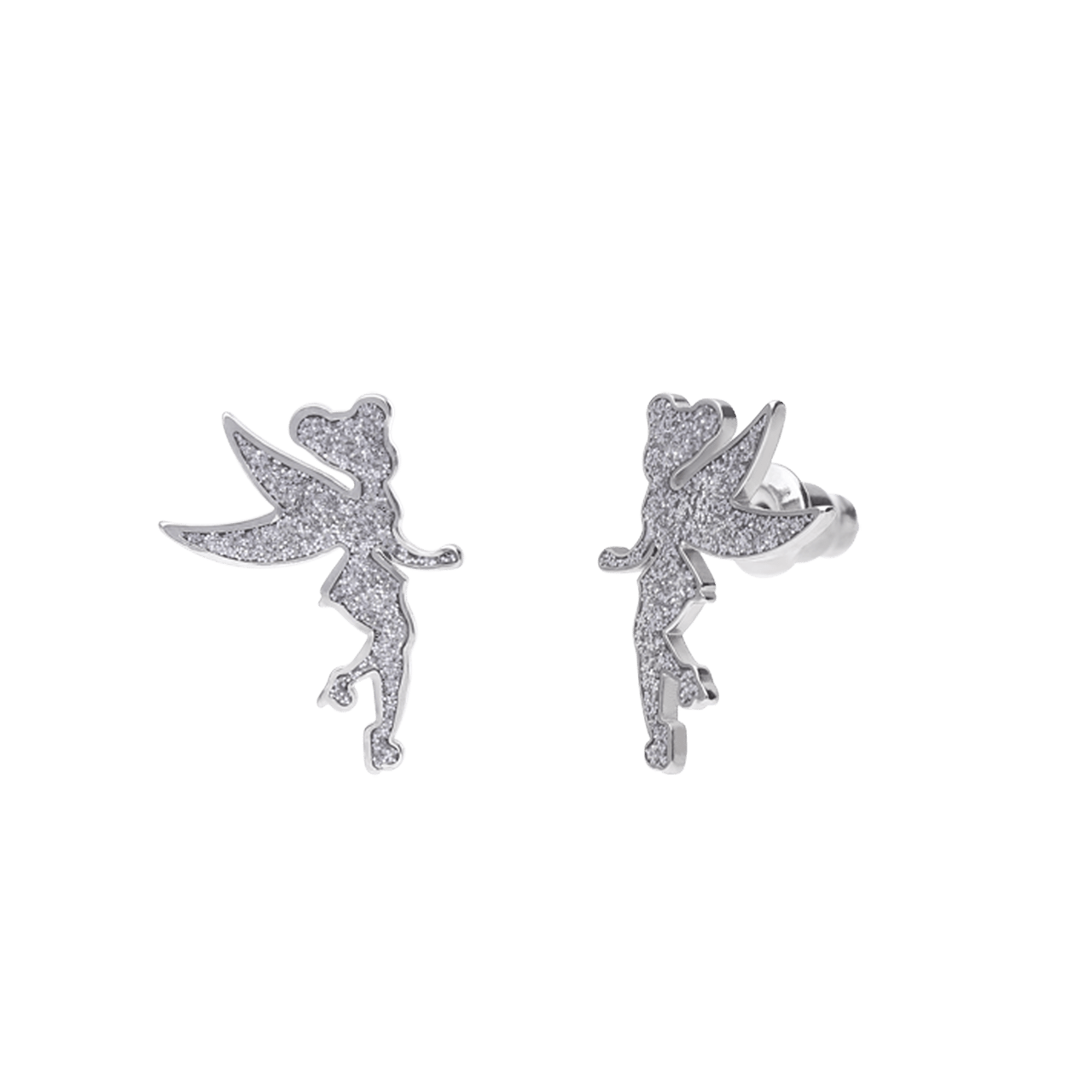 Disney stainless steel oorknoppen Tinkerbell met glitter
