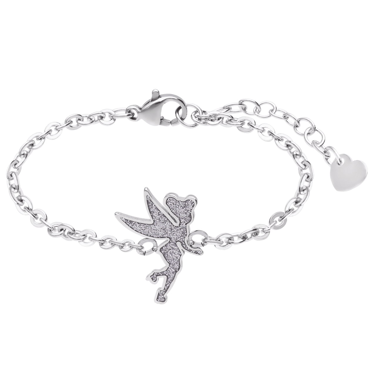 Disney – Armband aus Edelstahl, Tinkerbell, mit Glitter