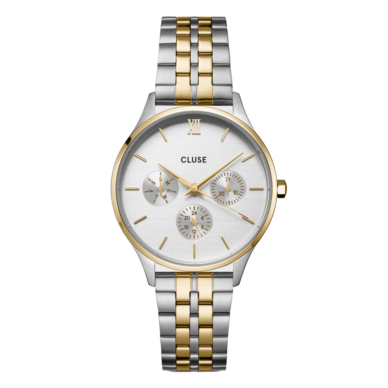 CLUSE - Minuit multifunction stainless steel horloge bicolor