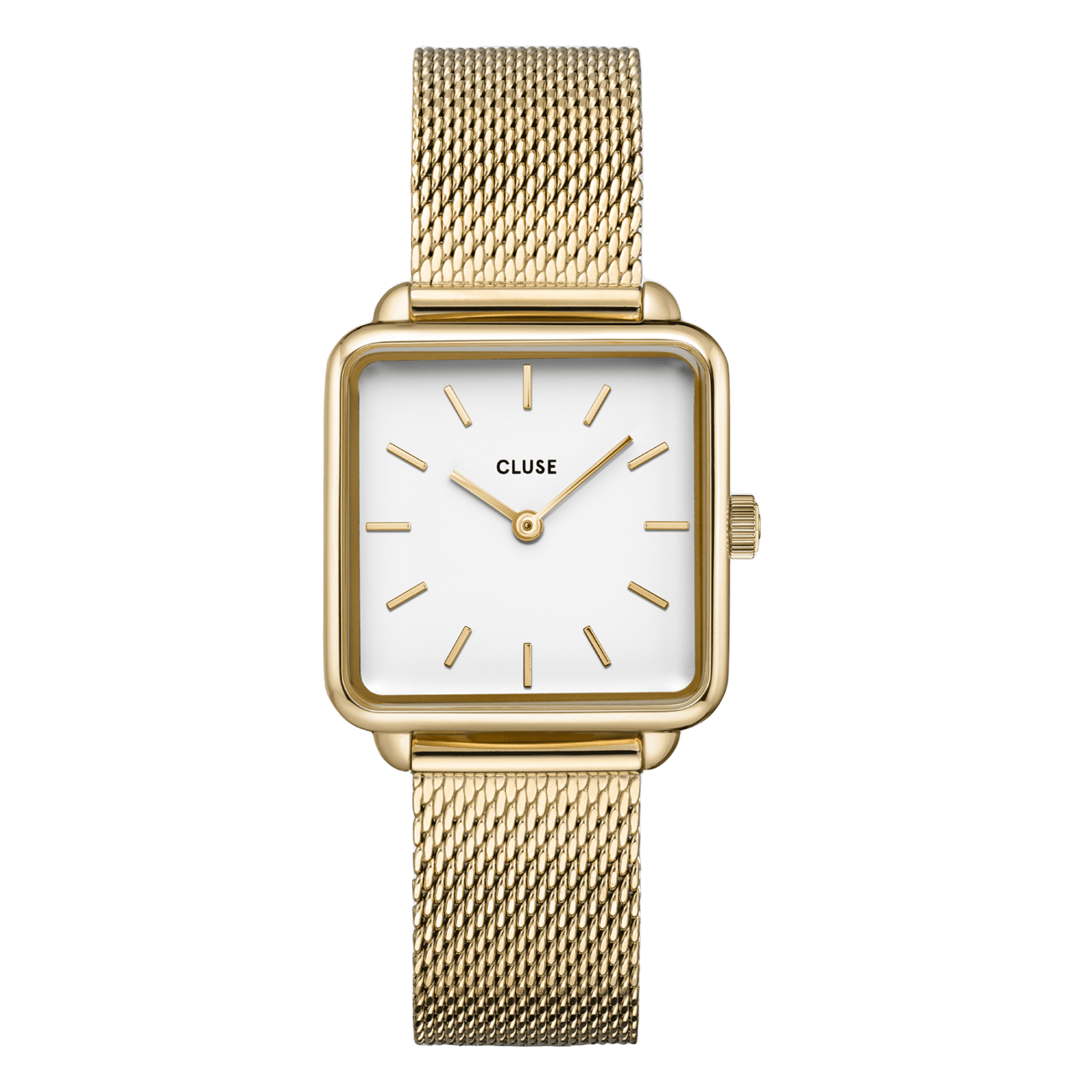 Cluse – Armbanduhr La Tétragone, goldfarben, mit Mesh-Armband