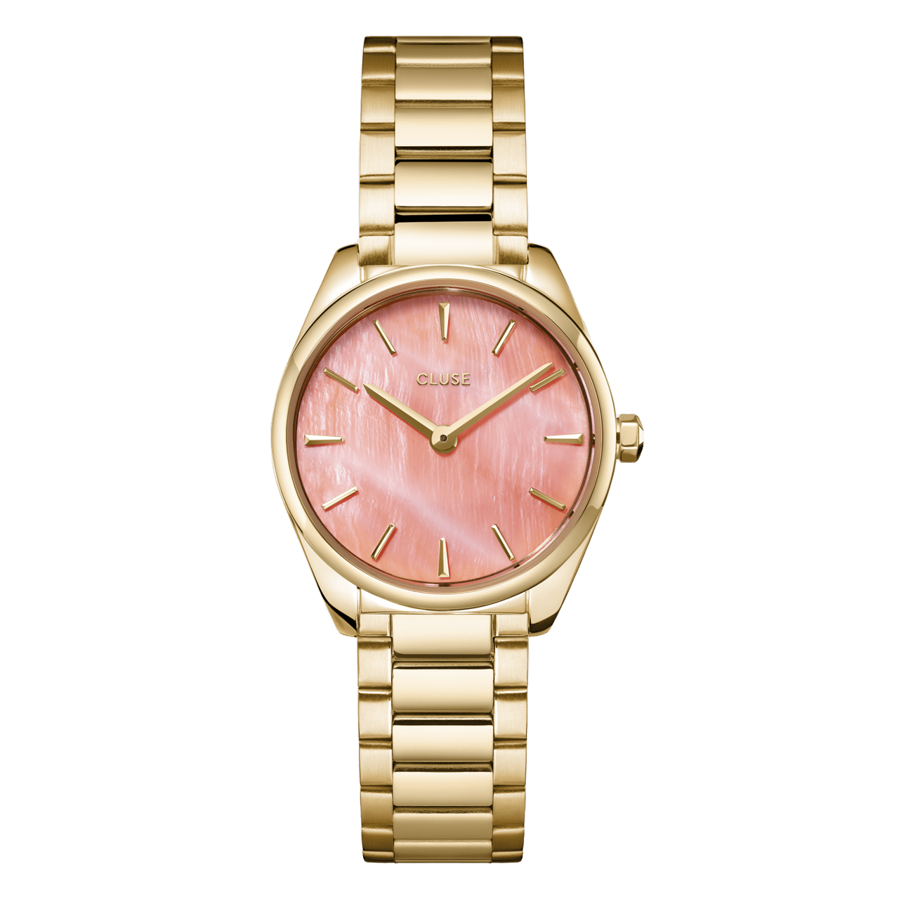 CLUSE - Féroce Mini horloge goudkleurig met apricot