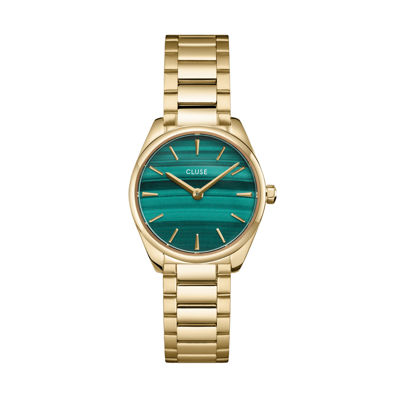 CLUSE - Féroce Mini stalen horloge goudkleurig met groen