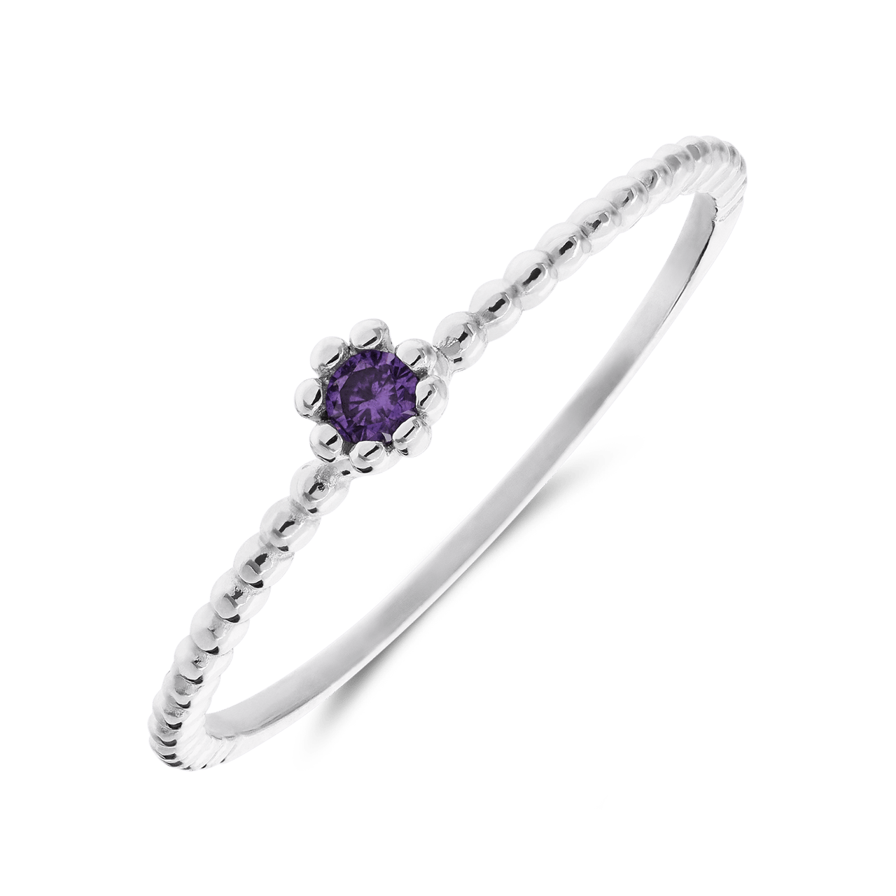 Ring aus 925er Silber, Kugel, Amethyst