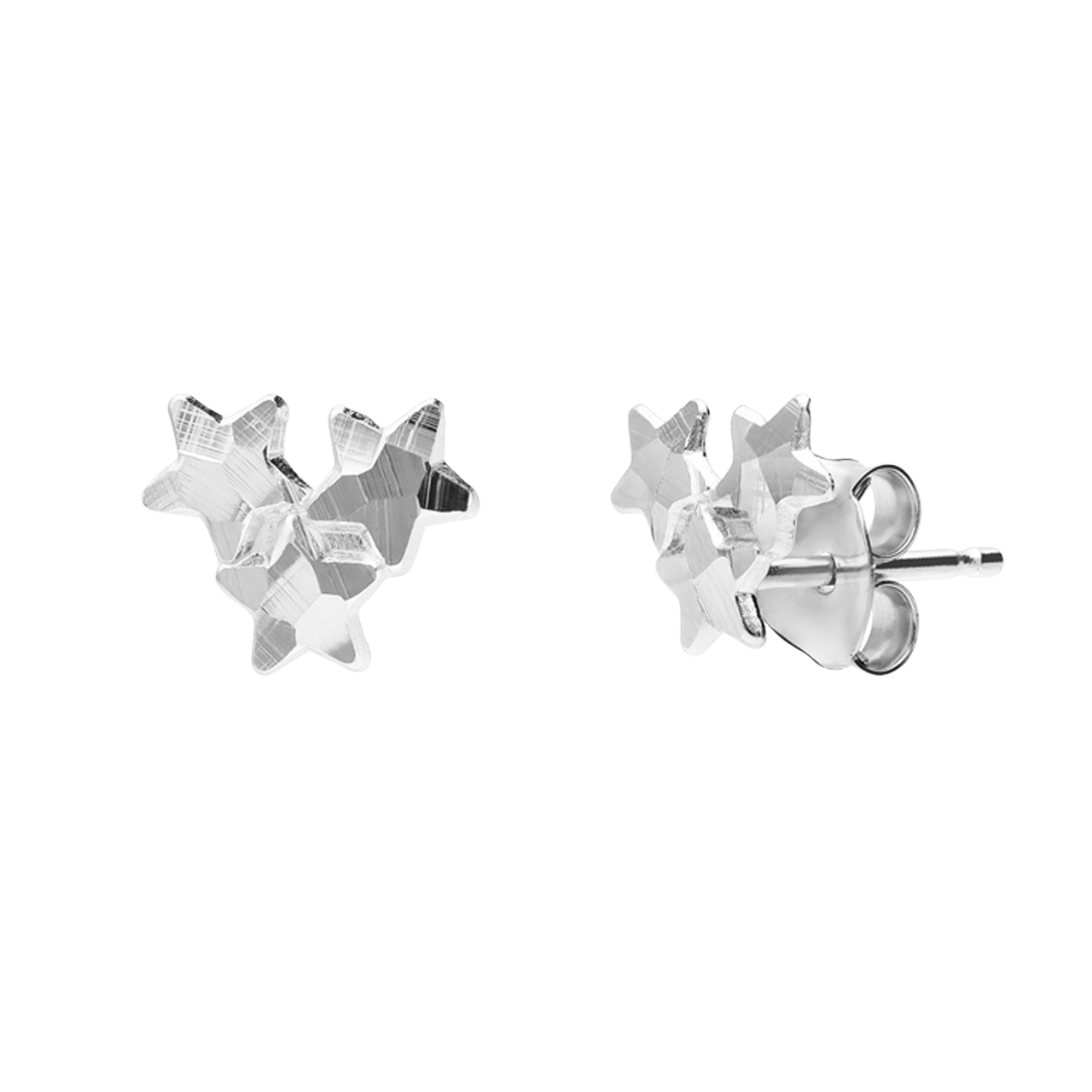 Ohrstecker aus 925er Silber, 3 Sterne