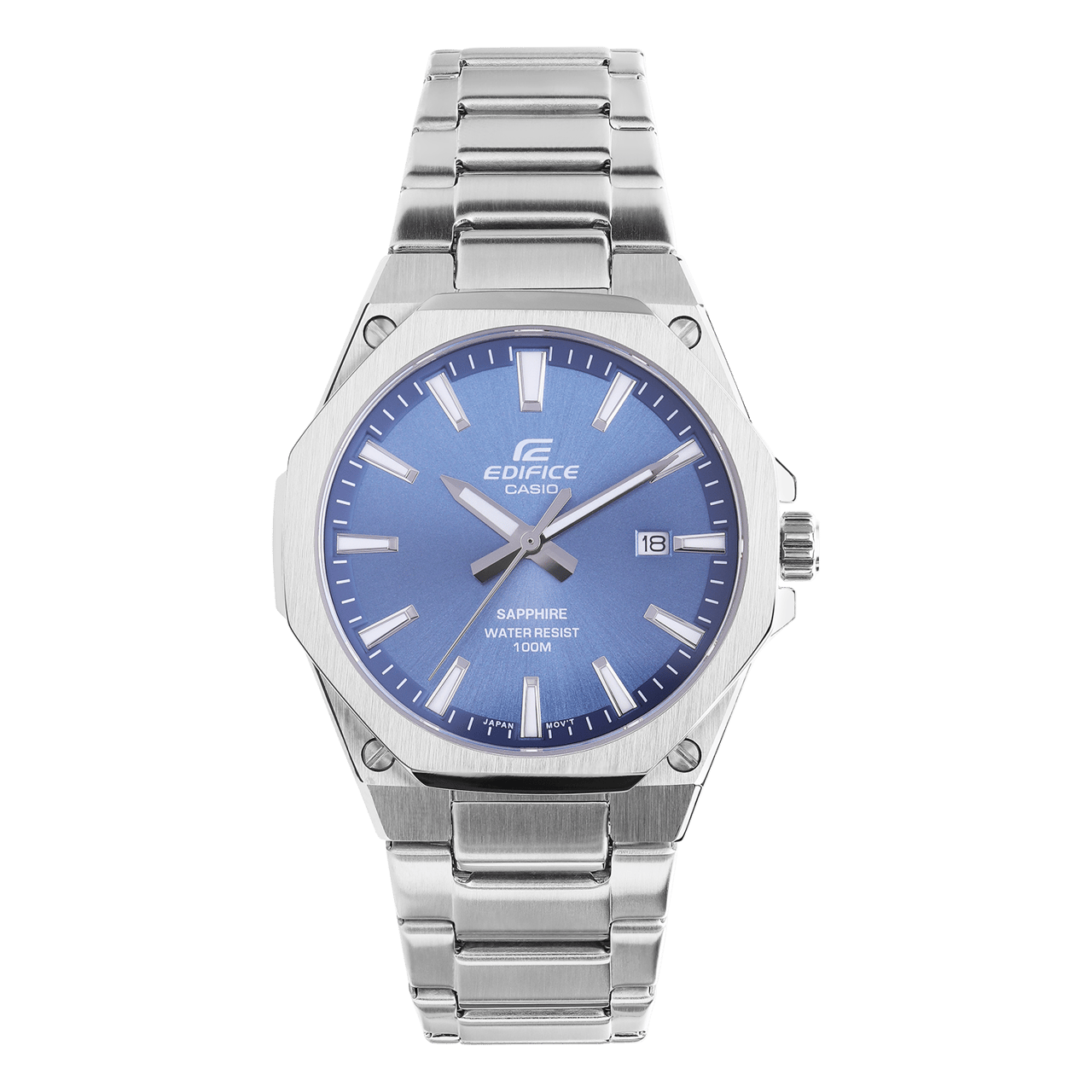 Edifice Uhr mit Armband aus Edelstahl mit blauen Akzenten, EFR-S108D-2AVUEF