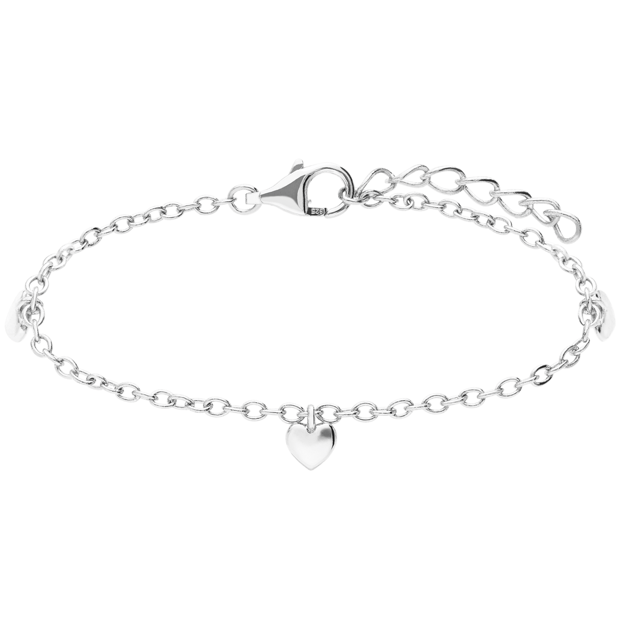 Armband aus 925 Silber, kleine Herzen