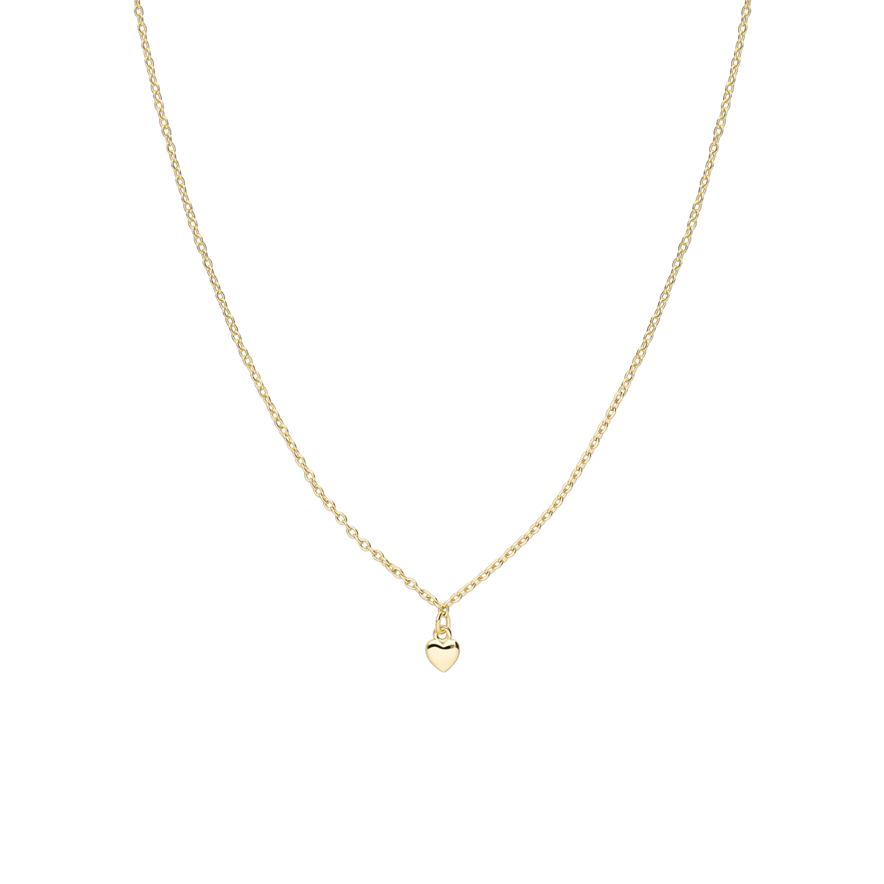 Zilveren goldplated kinderketting met hanger hart