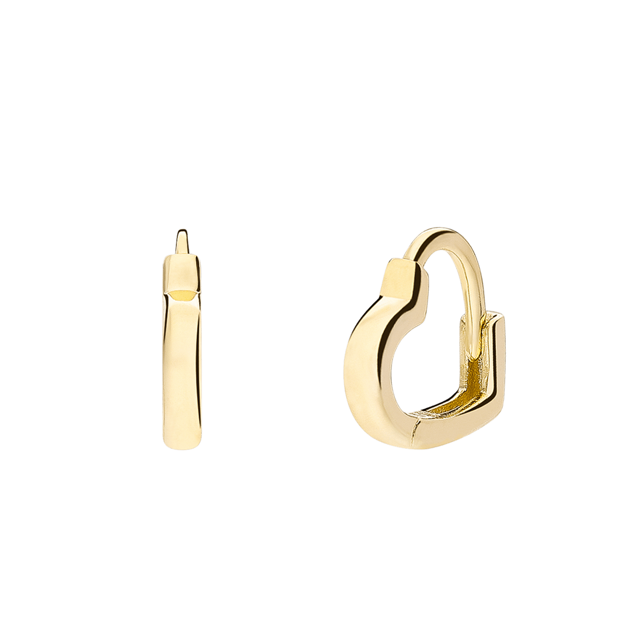 Zilveren goldplated kinderoorringen hart