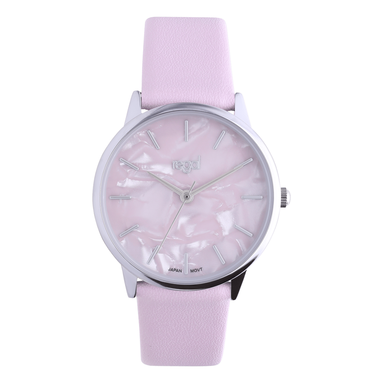 Regal Damen-Armbanduhr, Pink, Zifferblatt in Perlmuttoptik