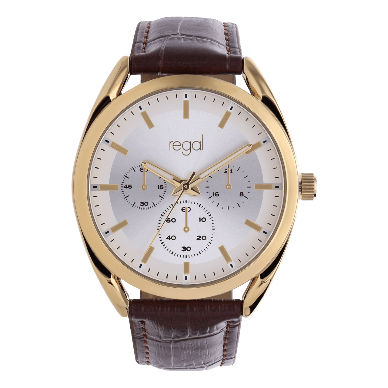 Regal Herren-Armbanduhr mit braunem Armband