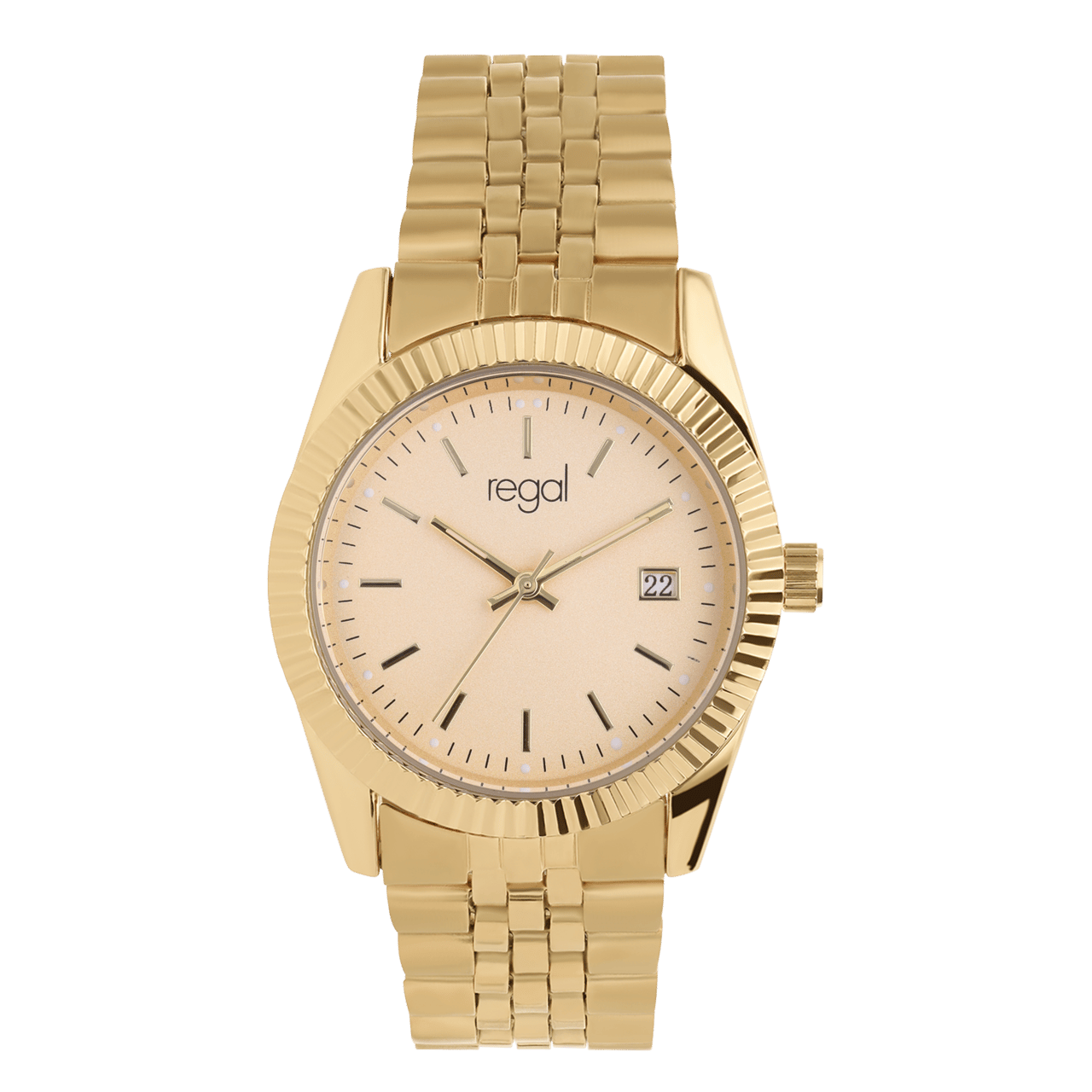 Regal Armbanduhr, Gold, mit goldenem Zifferblatt