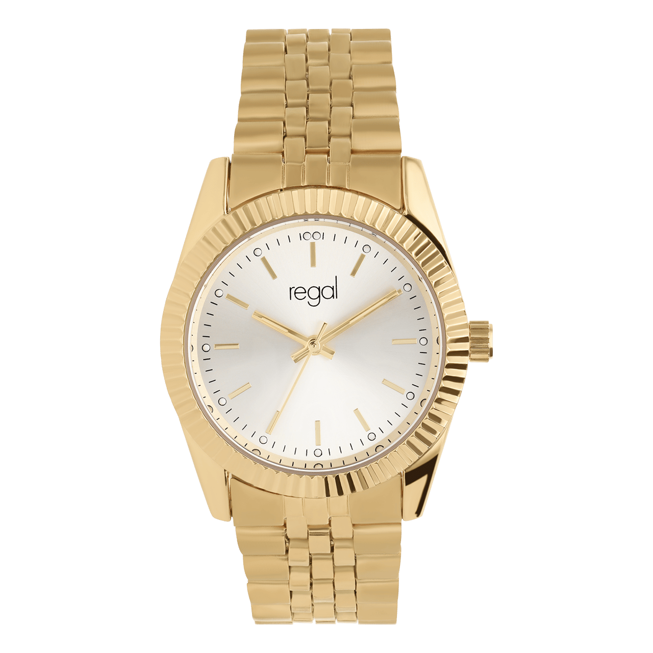 Regal dames horloge goudkleurig met bewerking