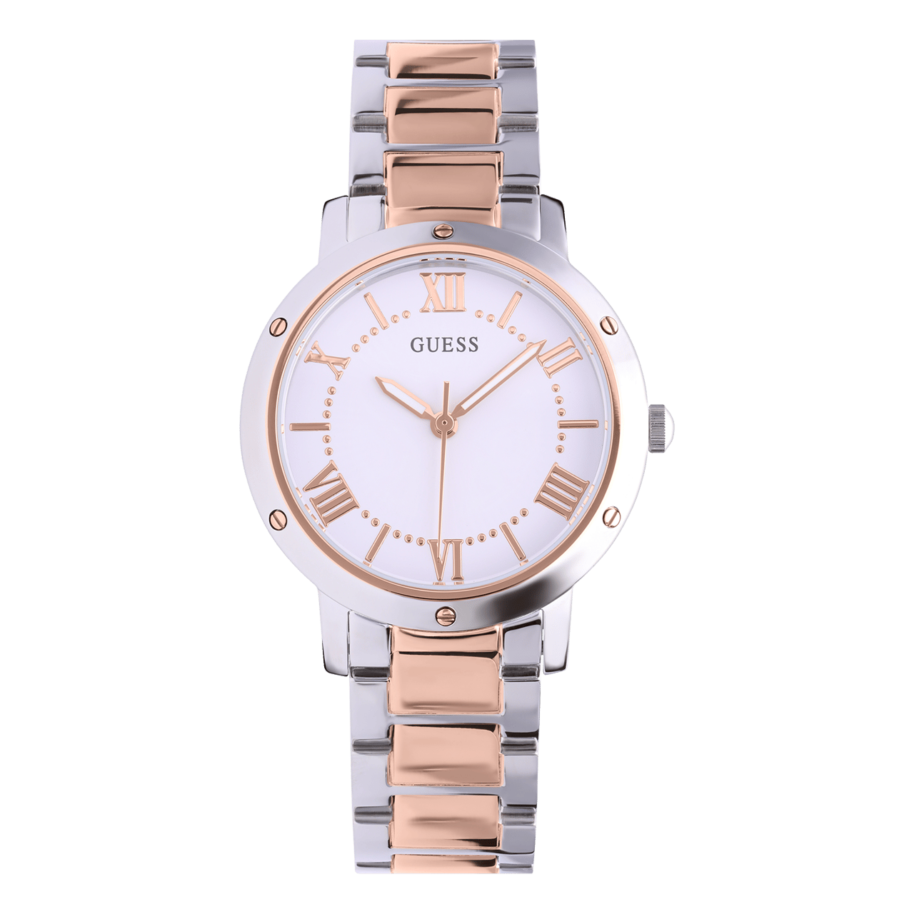 Guess Armbanduhr für Damen aus Edelstahl, zweifarbig, DAWN, GW0404L3