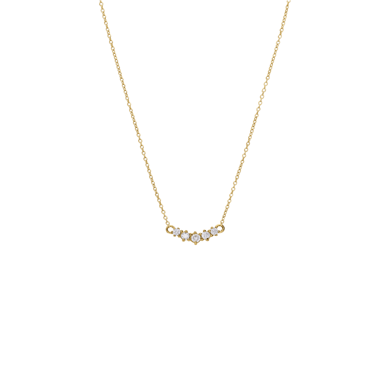 Stainless steel goldplated ketting met hanger met zirkonia voor dames