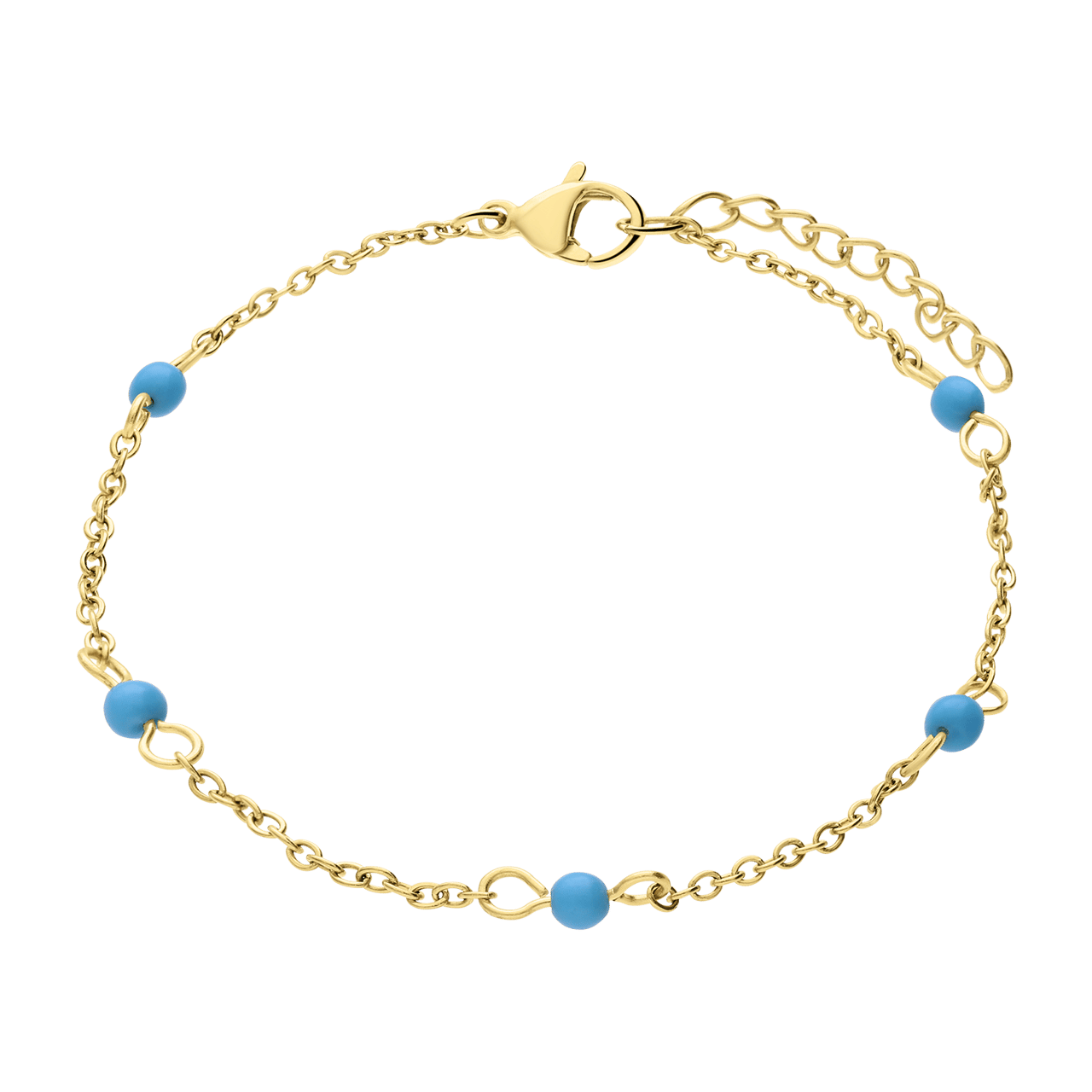 Stainless steel goldplated fantasiearmband voor dames