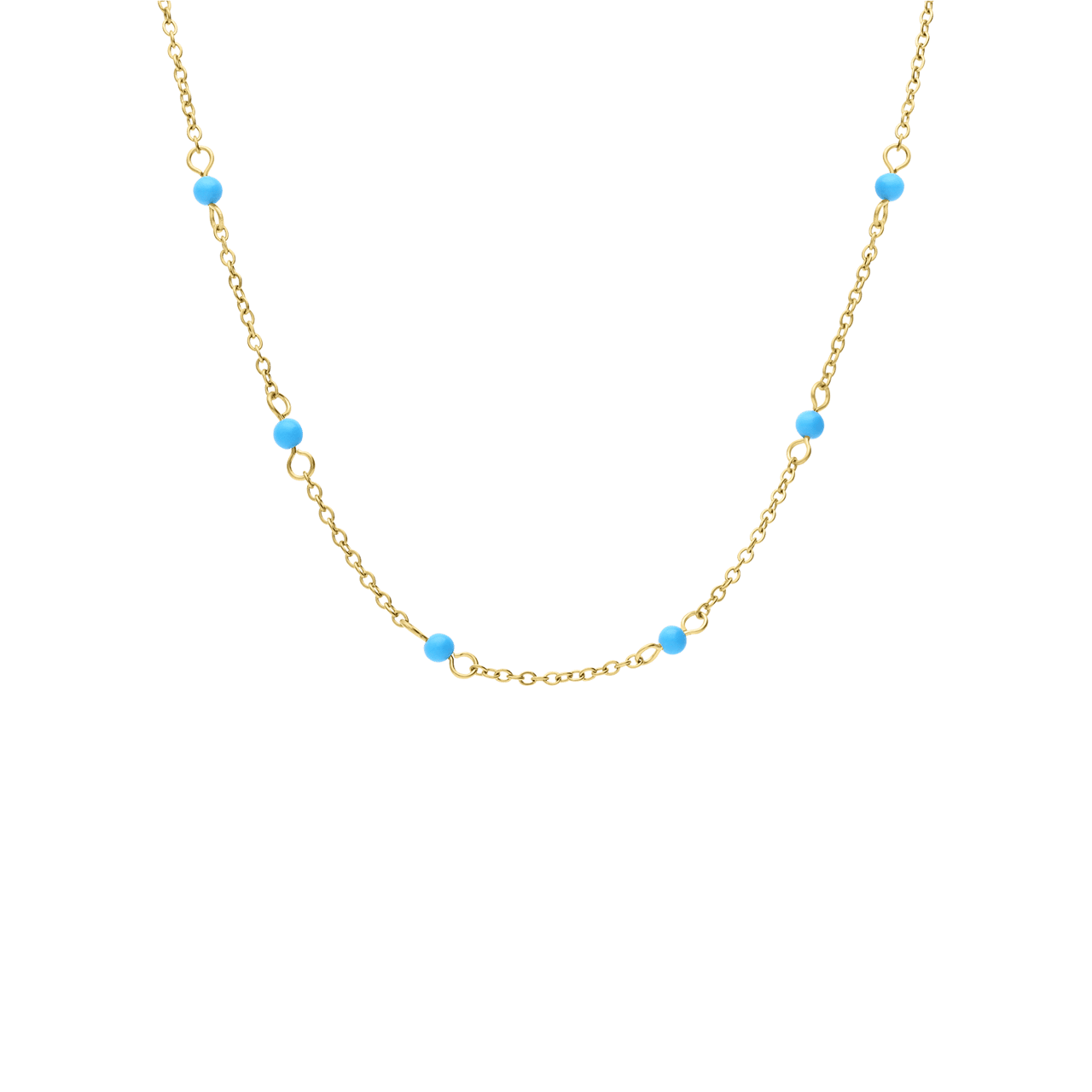 Stalen goldplated ketting met hanger voor dames