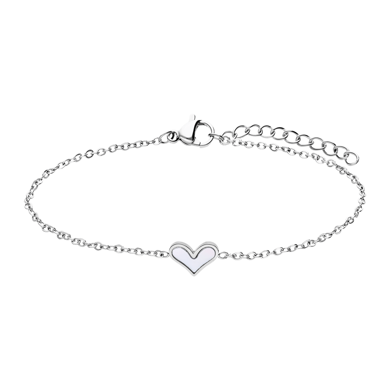 Stainless steel armband met hart