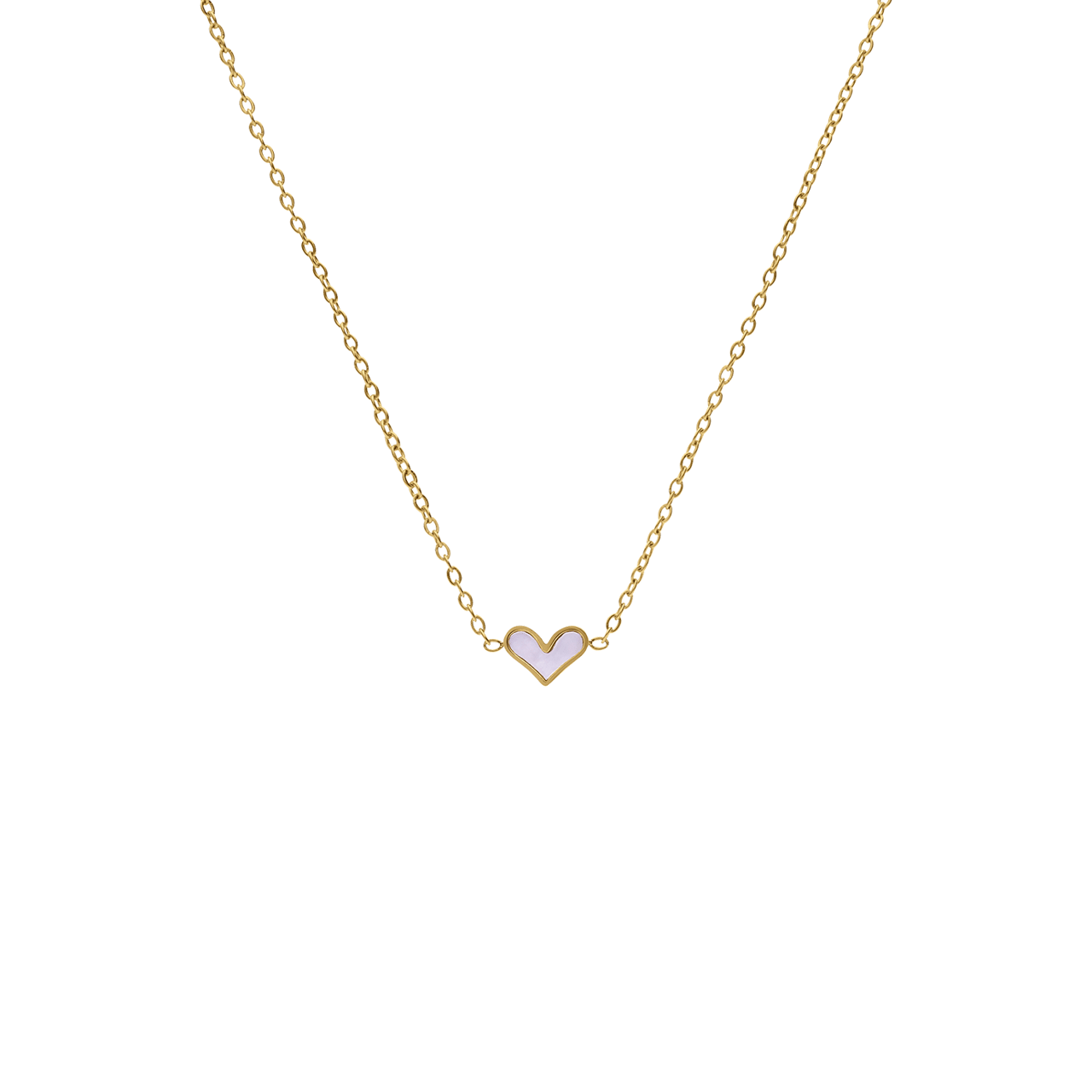 Stainless steel goldplated ketting met hanger hart voor dames