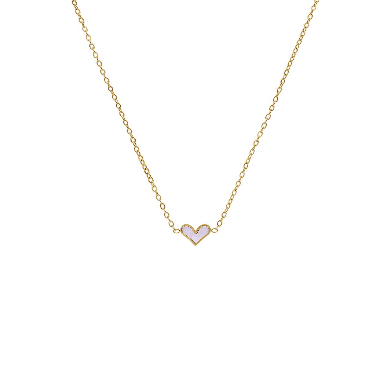 Stalen goldplated ketting met hanger hart voor dames