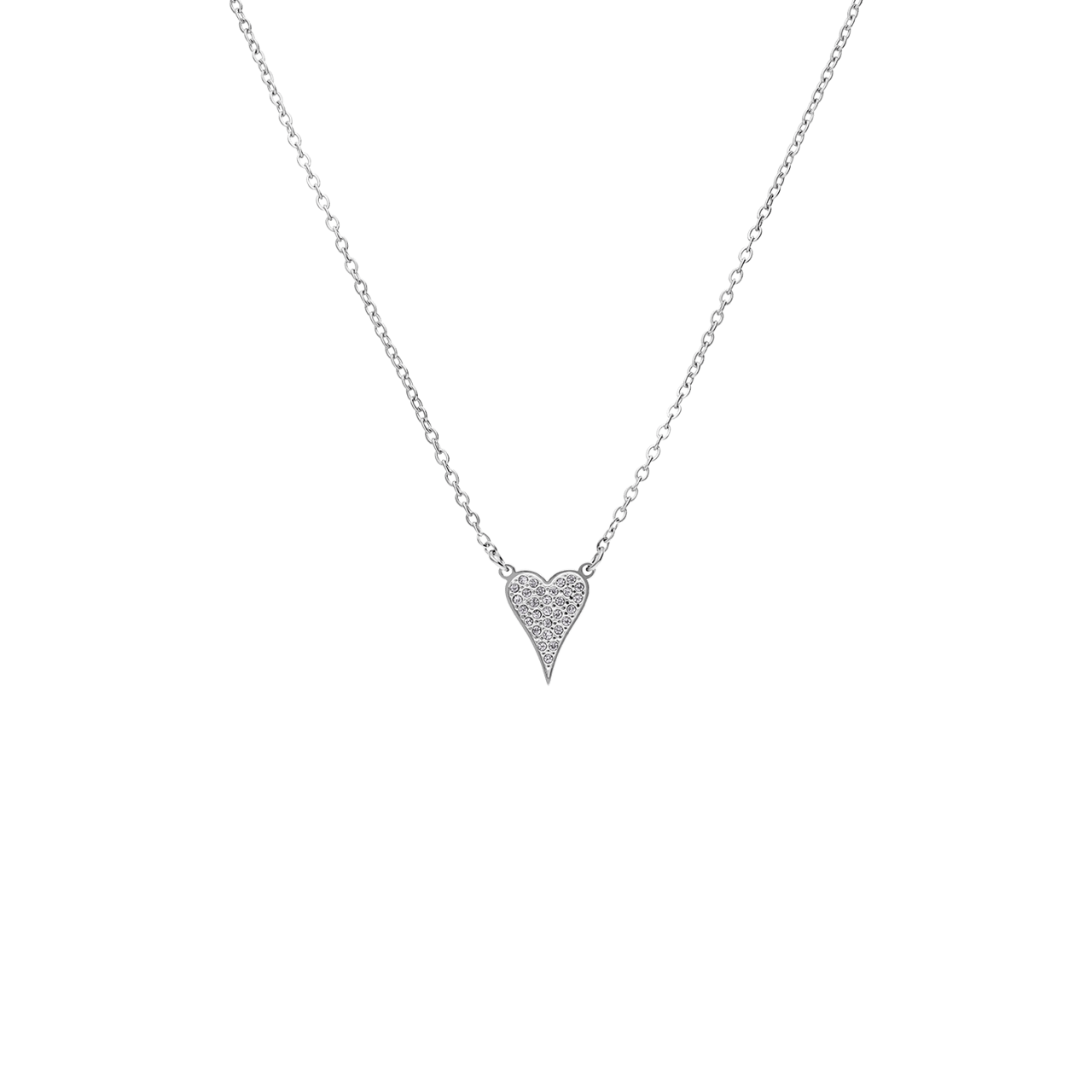 Myla stainless steel ketting hart met zirkonia voor dames