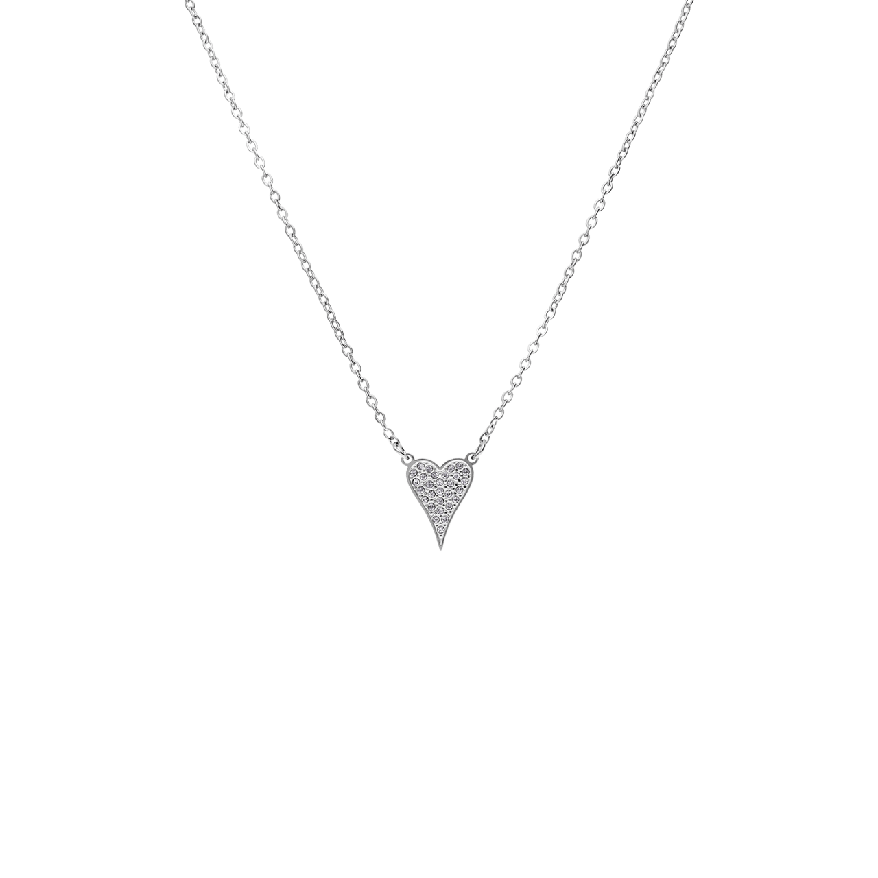 Myla stalen ketting hart met zirkonia voor dames