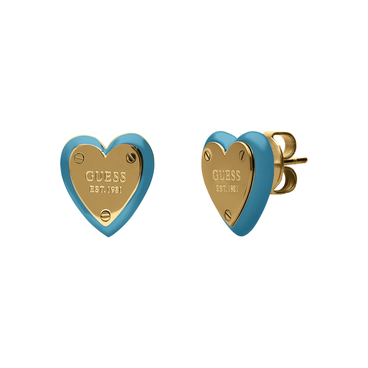 Guess Ohrstecker aus Edelstahl, vergoldet, ALL YOU NEED IS LOVE