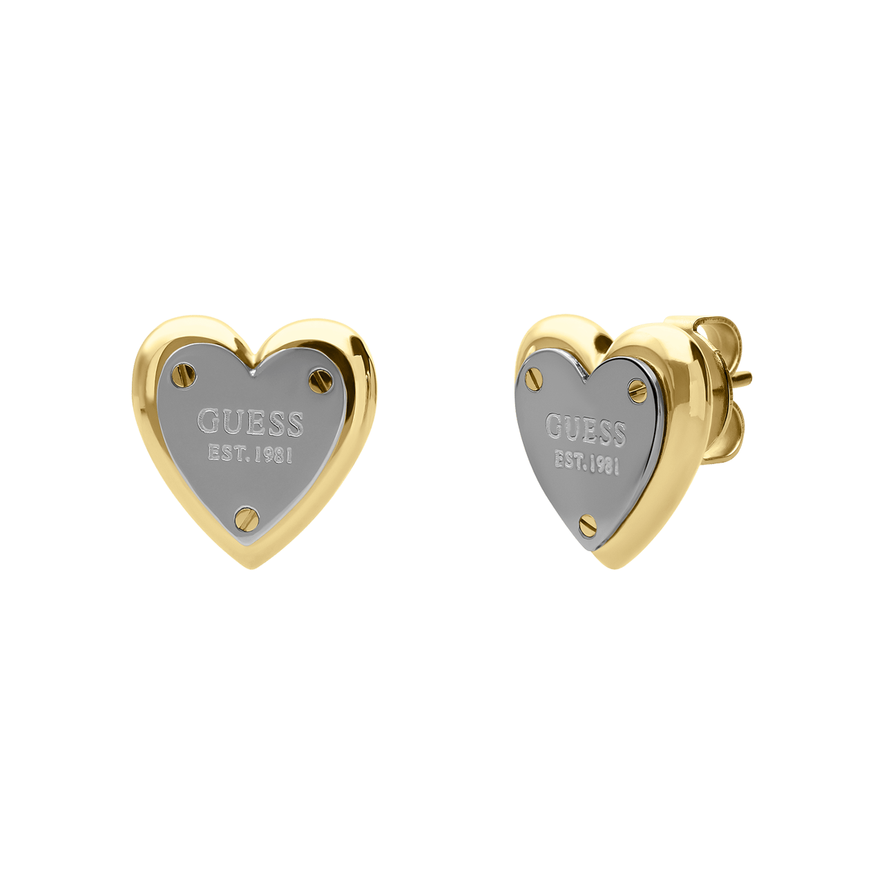 Guess Ohrstecker aus Edelstahl, vergoldet, ALL YOU NEED IS LOVE
