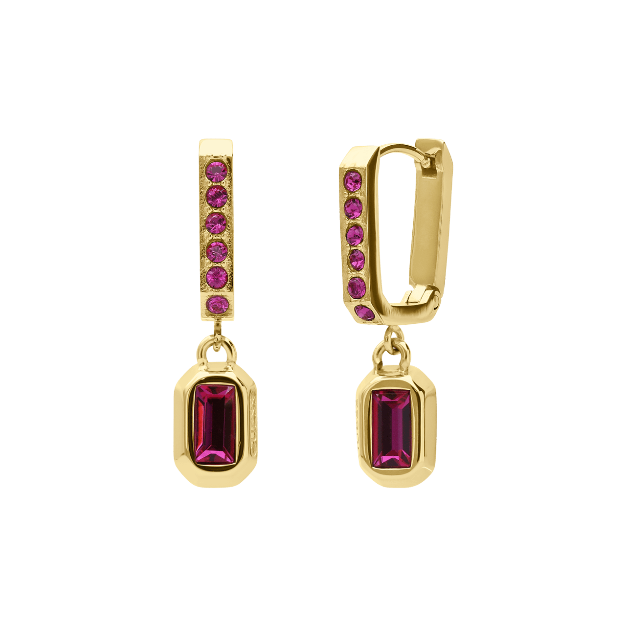 Guess stainless steel goldplated oorringen met zirkonia voor dames