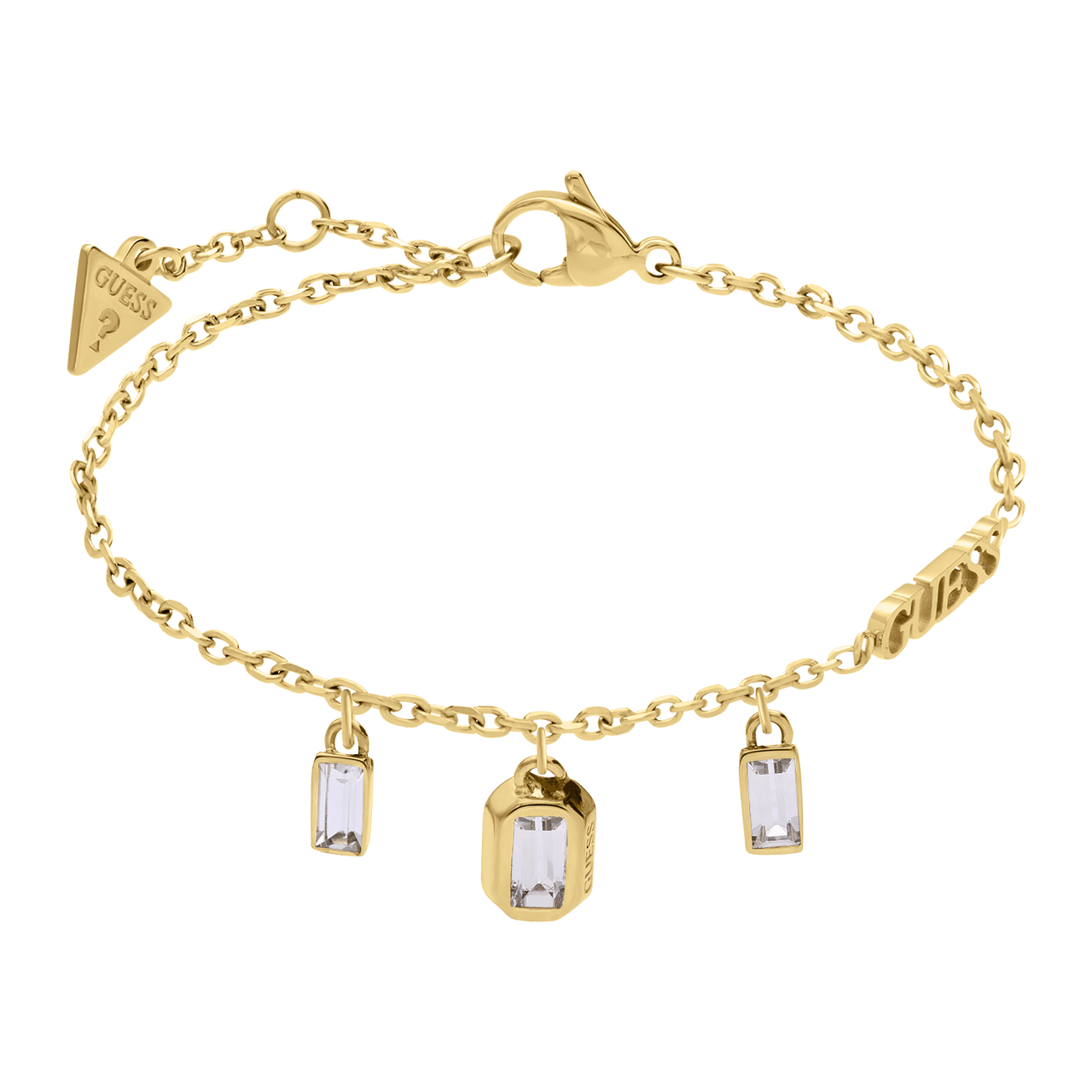 Guess stainless steel goldplated fantasiearmband met zirkonia voor dames