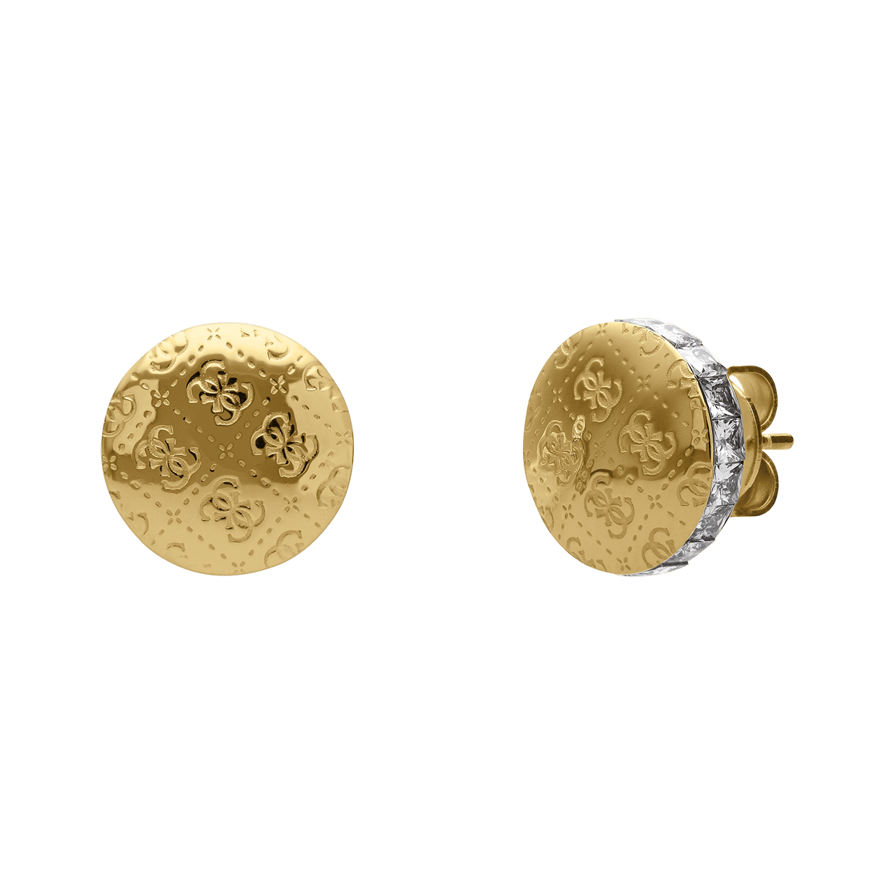 Guess stainless steel goldplated oorknoppen 4G RISING