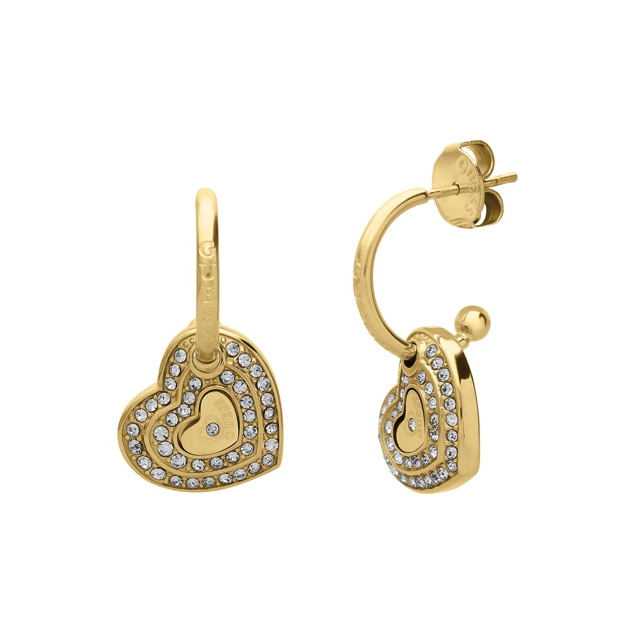 Guess stainless steel goldplated oorringen AMAMI