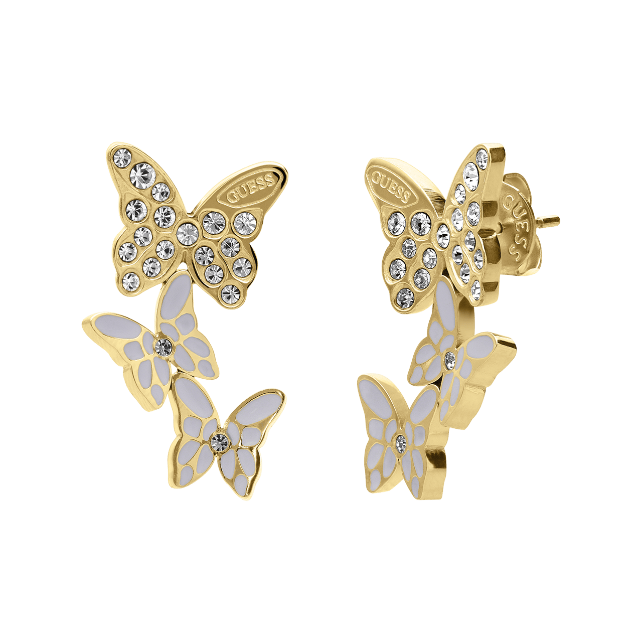 Guess stainless steel goldplated oorhangers CHRYSALIS