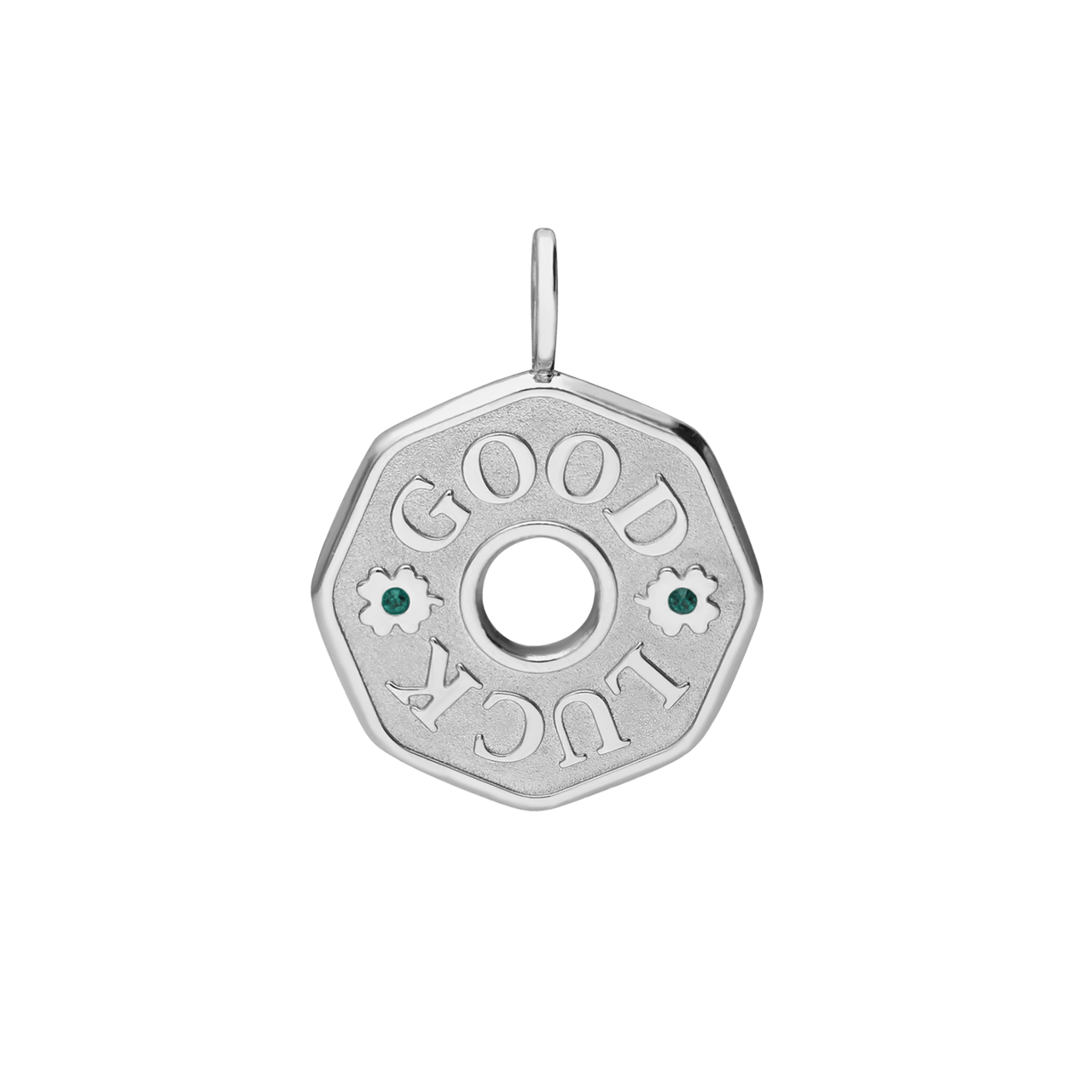 Charm aus Edelstahl, „Good Luck“