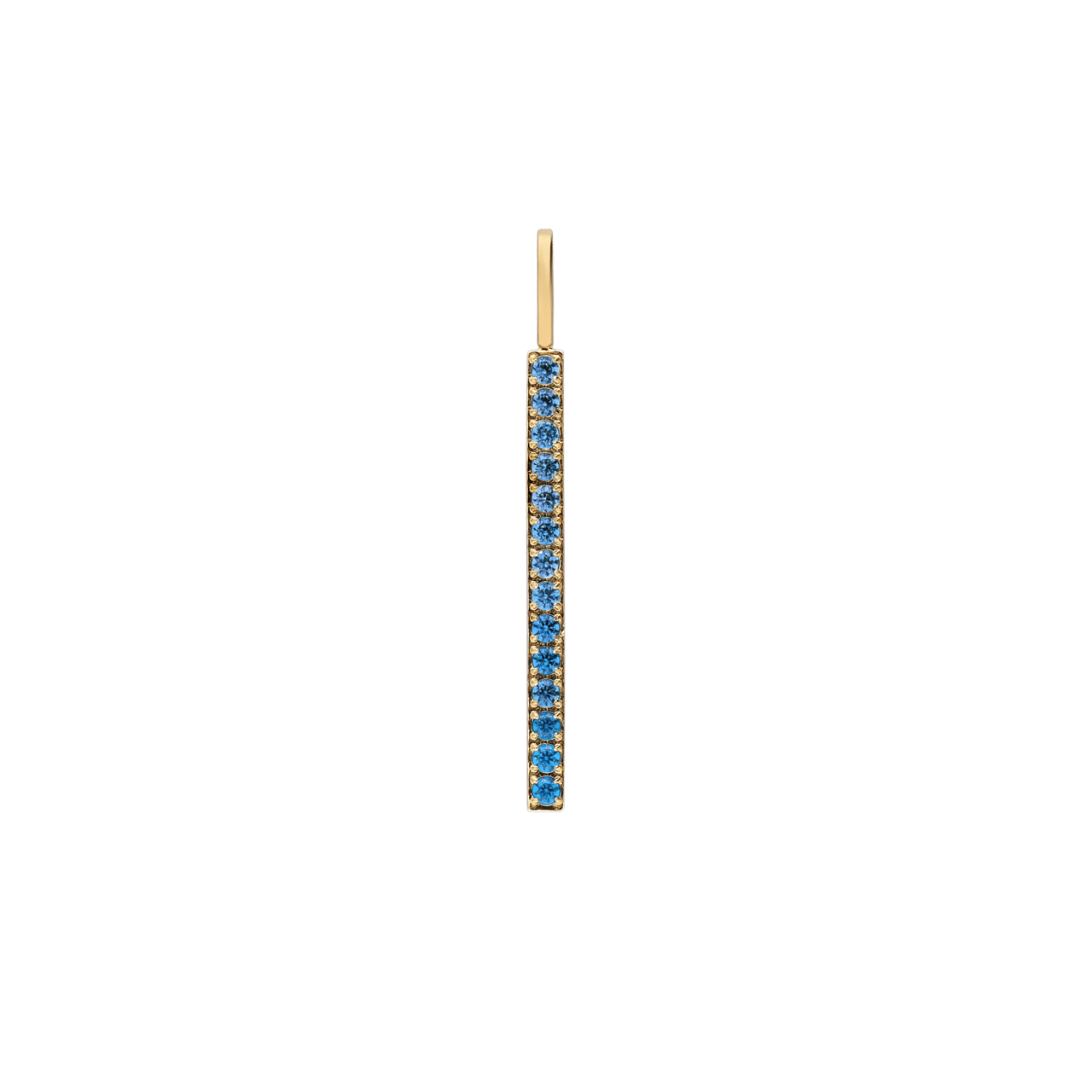 Stalen goldplated hanger met blauw zirk met zirkonia voor dames