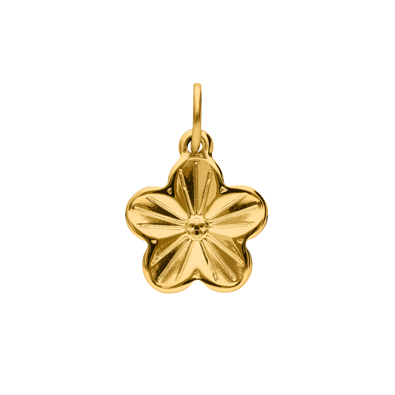 Charm aus Edelstahl, vergoldet, Blume