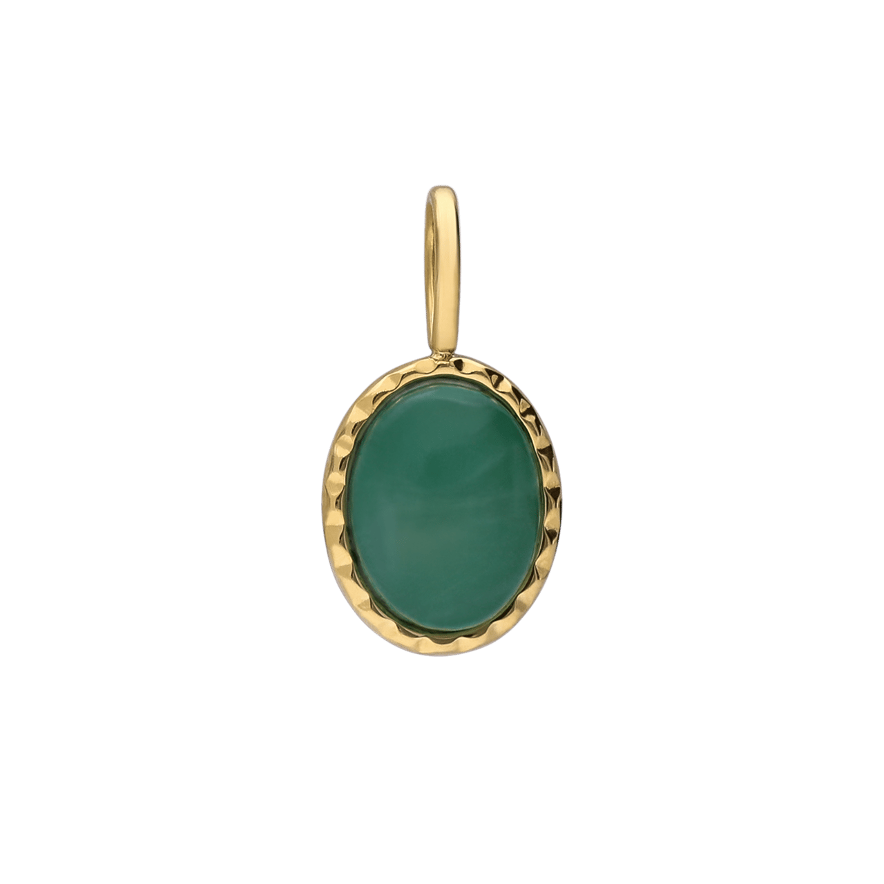Charm aus Edelstahl, vergoldet, Oval