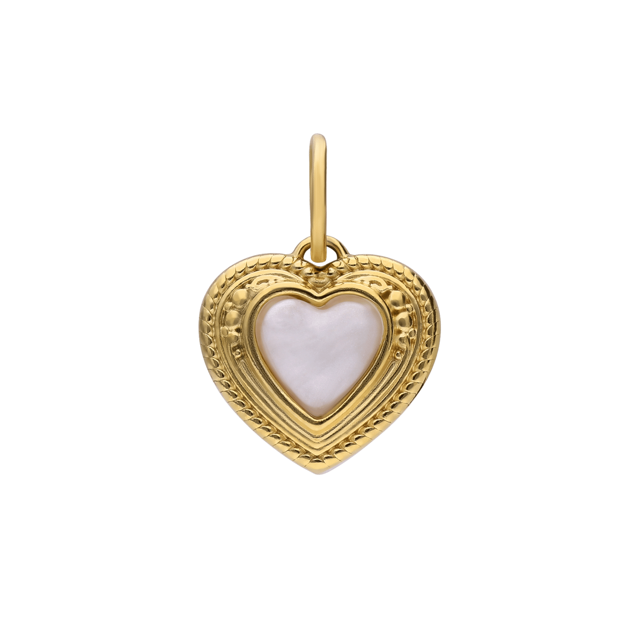 Charm aus Edelstahl, vergoldet, Herz